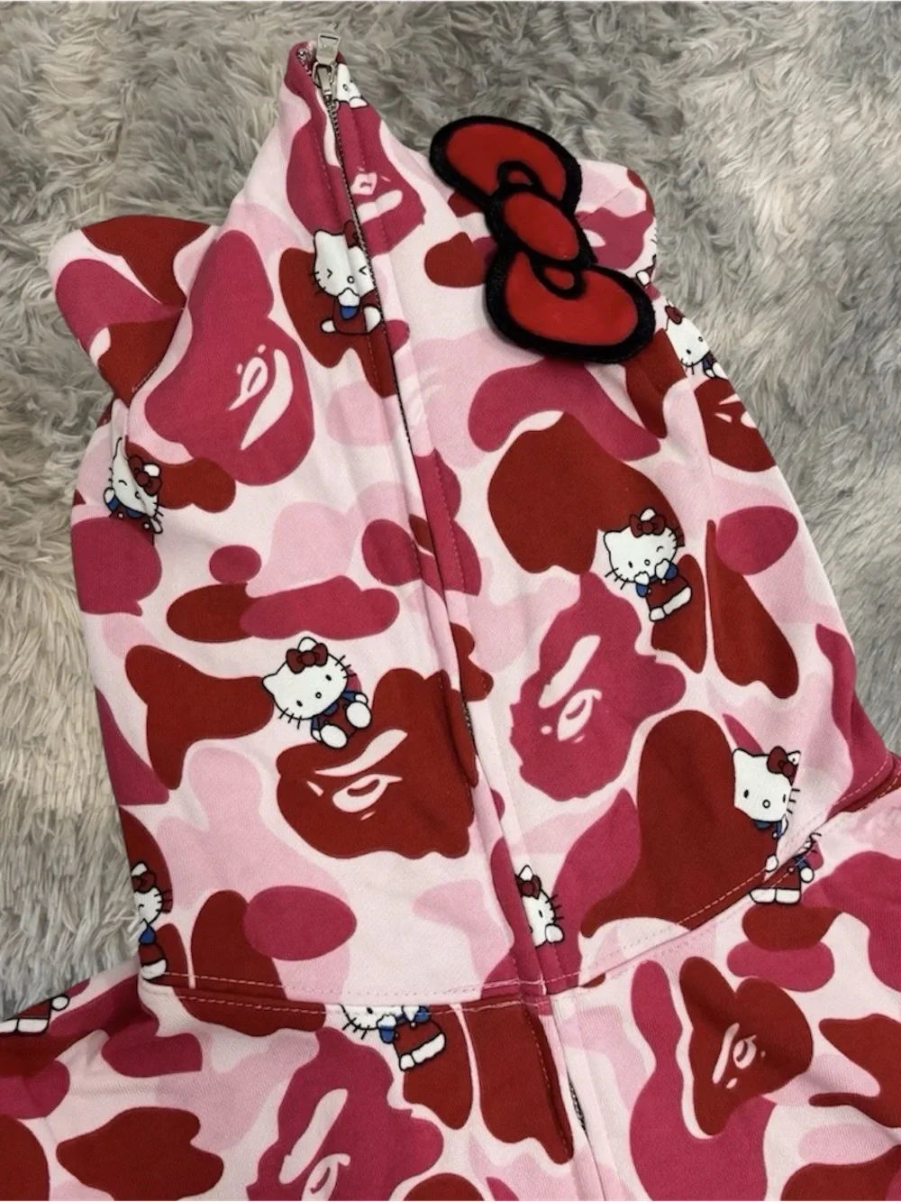 Hello Kitty Pink & Red Camo Bape Hoodie